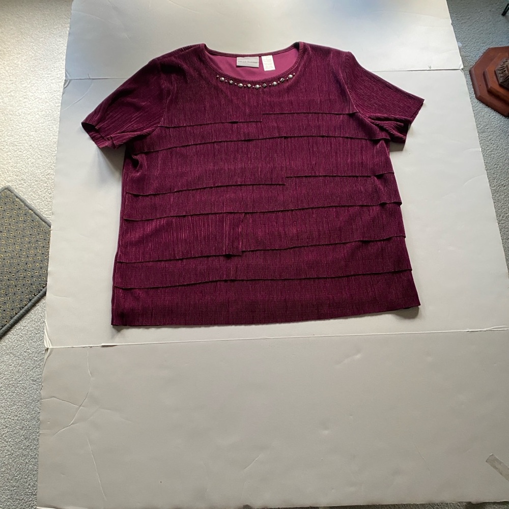 Alfred Dunner Short Sleeve Top in Deep Purple